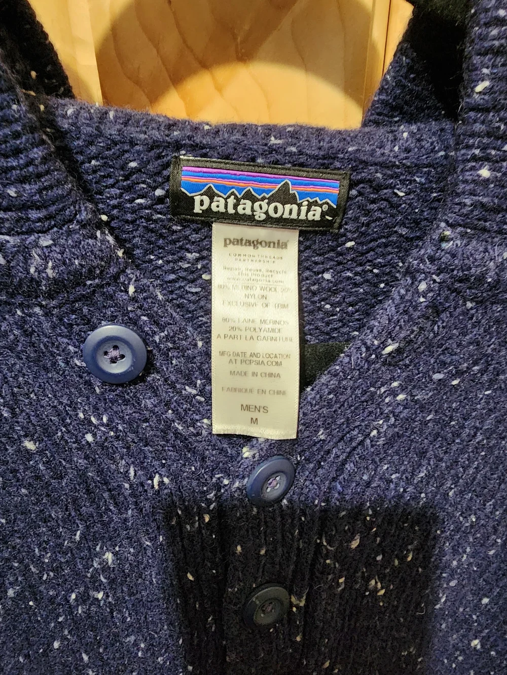 Patagonia Men’s Navy Speckled Crewneck Sweater